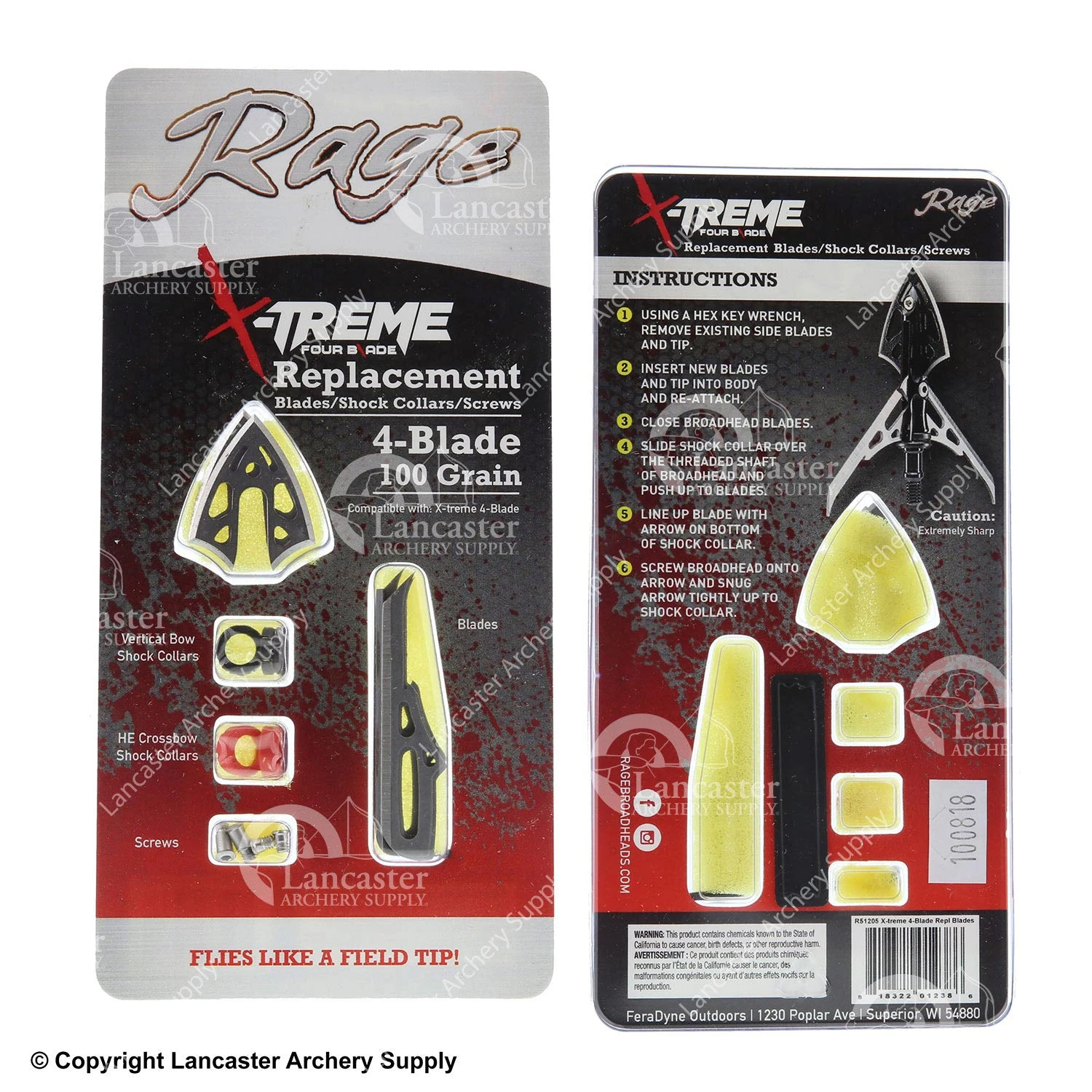 Rage X-treme 4 Blade Replacement Blades 3 Rage X-treme 4 Blade Replacement Blades